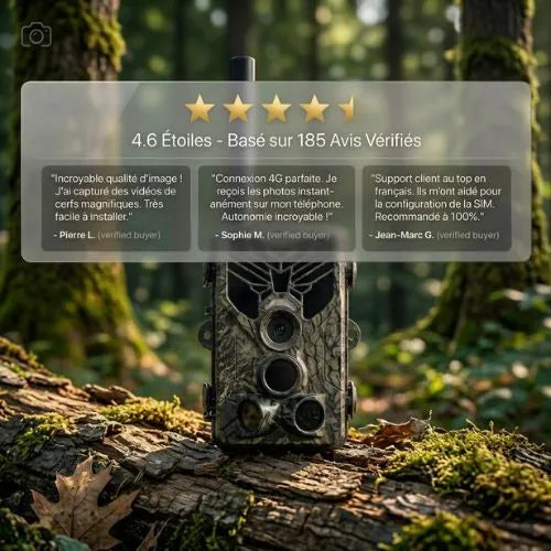 Caméra de chasse 4G+ SIM, écran de contrôle