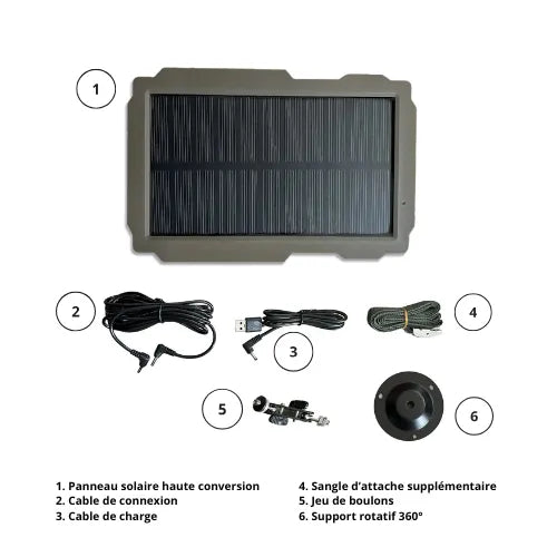 Kit solaire 3000mAh 6V-12V - Caméra de chasse