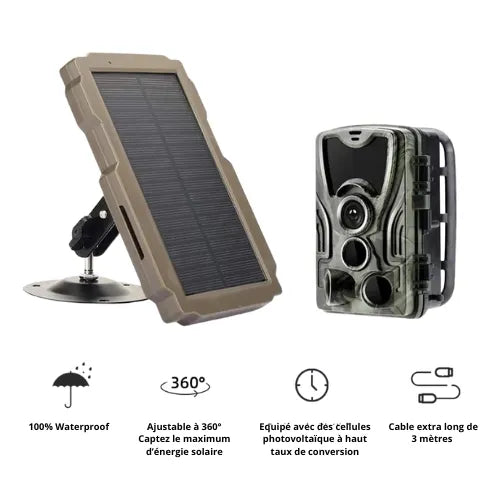 Kit solaire 3000mAh 6V-12V - Caméra de chasse